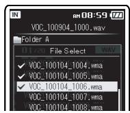 OLYMPUS DM-3,  DM-5,  DM-650,  DM-670 - When you select [Selected files]: - 2