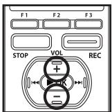 OLYMPUS DM-3, DM-5, DM-650, DM-670 - Press the + or - button to set. - 1