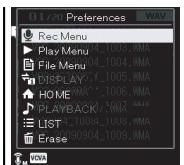 OLYMPUS DM-3, DM-5, DM-650, DM-670 - In the folder list display, press the F3 (ERASE) button. - 2