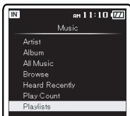 OLYMPUS DM-3,  DM-5,  DM-650,  DM-670 - When searching using the [Playlists] search - 2