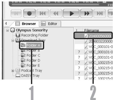 OLYMPUS DM-3, DM-5, DM-650, DM-670 - Play the voice file. - 1