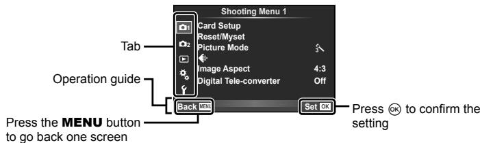 OLYMPUS E-P5 - Using the menus - 1