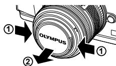 OLYMPUS E-P5 - Remove the lens cap. - 1