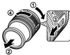 OLYMPUS E-P5 - Using lenses with an UNLOCK switch - 1
