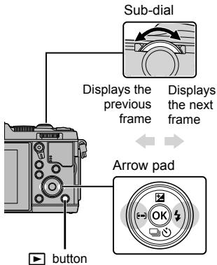 OLYMPUS E-P5 - Press the  button. - 1