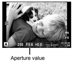 OLYMPUS E-P5 - Choosing aperture (A aperture-priority mode) - 2