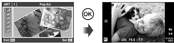 OLYMPUS E-PM1 - Select ART as the shooting mode. - 1