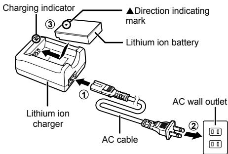 OLYMPUS E-PM1 - Charging the battery. - 1