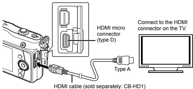 OLYMPUS E-PM1 - ■ Connection via HDMI cable - 1