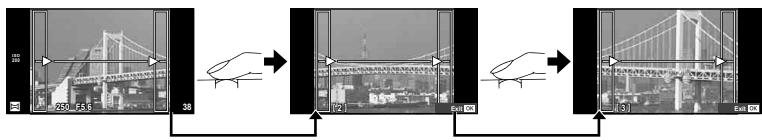 OLYMPUS E-PM1 - Take the remaining images, framing each shot so that the guides overlap with the previous picture. - 1