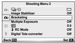 OLYMPUS E-PM1 - Varying settings over a series of photographs (bracketing) - 1