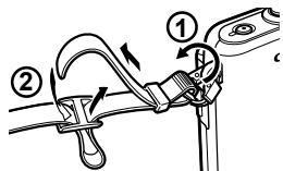 OLYMPUS E-PM1 - Attaching the strap - 1