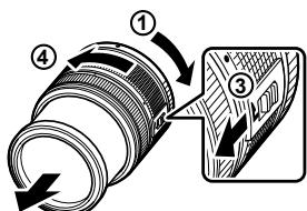 OLYMPUS E-PM1 - Using lenses with an UNLOCK switch - 1