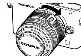 OLYMPUS E-PM1 - Attaching a lens to the camera - 4