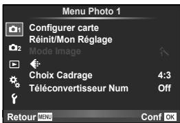 OLYMPUS E-M10 - Affichez les menus. - 2