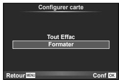 OLYMPUS E-M10 - Formatage de la carte (Configurer carte) - 1