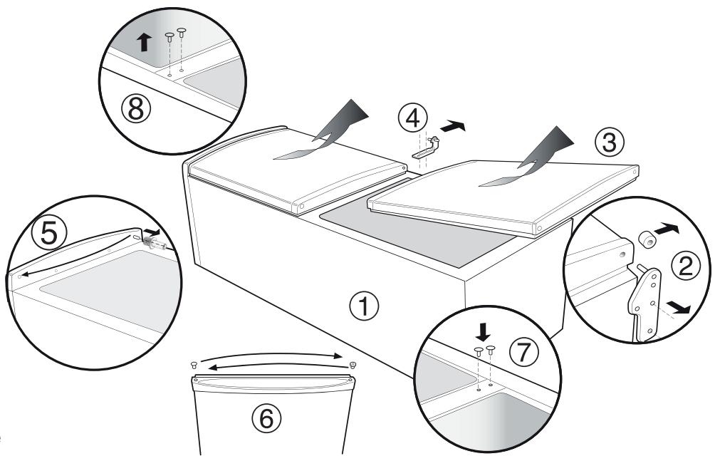 INDESIT NCAA 55,  NCAA 55 K - Rimozione delle porte - 1