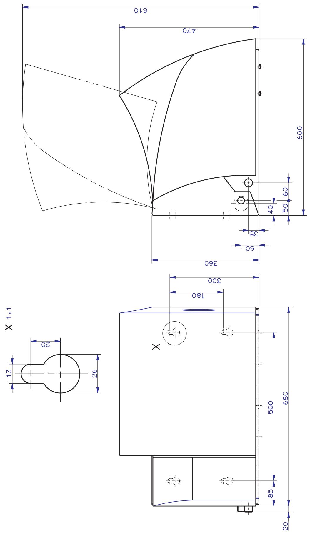 KARCHER HD 600 CH - Dimension diagram - 1