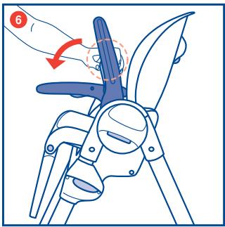 Diagram showing a hand using a tool to adjust or install a blade, with a red arrow indicating the process step.