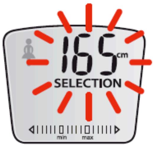 TEFAL BODYSIGNAL - 2/Sélection de la taille (de 100 à 220 cm) - 1