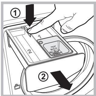 HOTPOINT AQ8F 292 U - Limpiar el contentedor de detergentes - 1