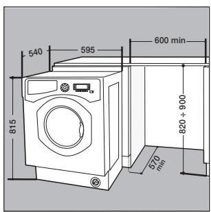 HOTPOINT BWMD 742 - Inserting the machine into the Cabinet. - 1