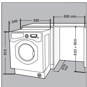 HOTPOINT BWMD 742 - Colocacion de laquina en los muebles. - 1
