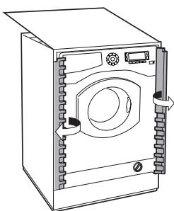 HOTPOINT BWMD 742 - Applicazione del pannello in legno alla porta e inserimento della macchina nei mobili: - 3