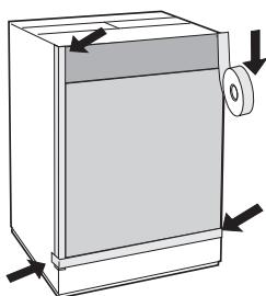 HOTPOINT BWMD 742 - Applicazione del pannello in legno alla porta e inserimento della macchina nei mobili: - 5