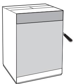 HOTPOINT BWMD 742 - Mounting the wooden panel onto the door and inserting the machine into cabinets: - 1