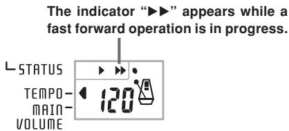 CASIO CTK-700 - To fast forward during playback - 1