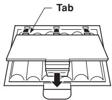 CASIO CTK-700 - Insert the tabs on the battery compartment cover into the holes provided and close the cover. - 1