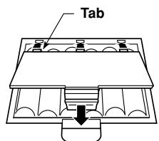 CASIO CTK-710 - Insert the tabs on the battery compartment cover into the holes provided and close the cover. - 1