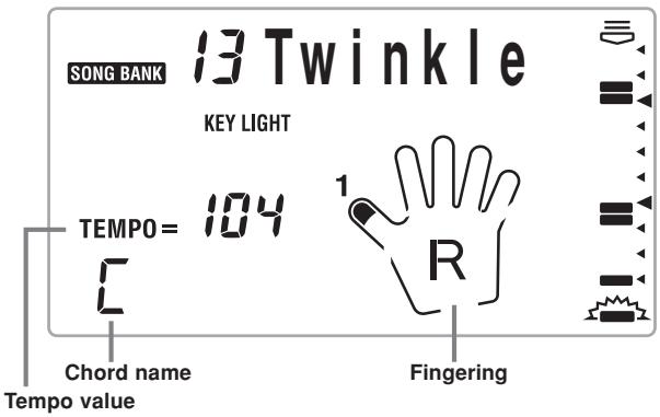CASIO LK-100 - Key Lighting System Operation and Display Contents During Song Bank Play - 1