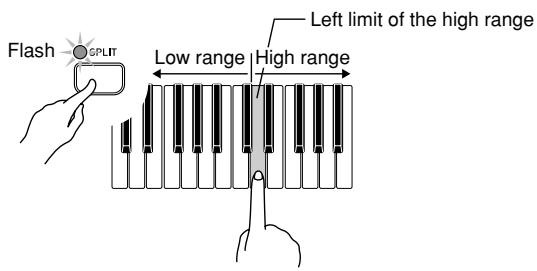 CASIO PX-110 - Specifying the Keyboard Tone Split Point - 1
