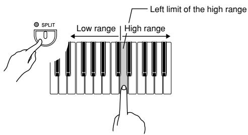 CASIO PX-500L - Specifying the Keyboard Tone Split Point - 1