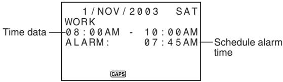 CASIO SF-4990 - To set a schedule alarm when inputting data - 1
