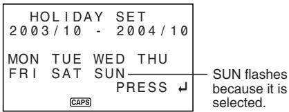 CASIO SF-6990 - To highlight days of the week for multiple months - 1