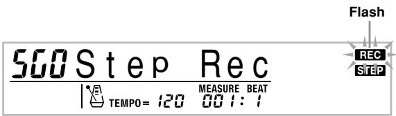 560 Step Rec TEMP0 = 120 MEASURE BEAT 00:1:1 Flash REC STEP