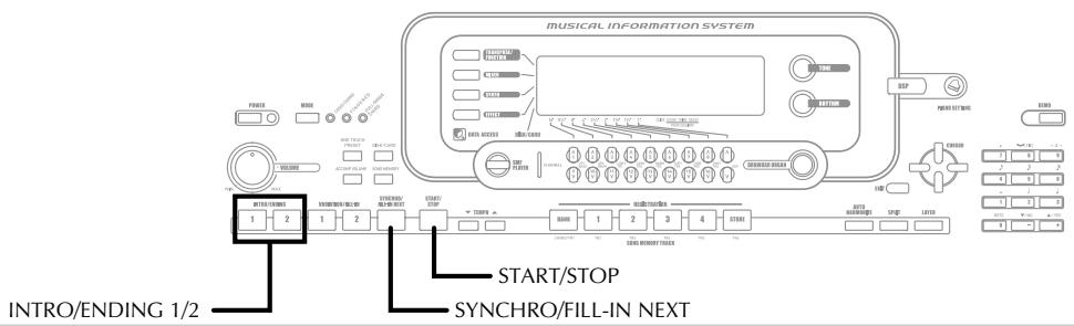 MUSICAL INFORMATION SYSTEM INTRO/ENDING 1/2 START/STOP SYNCHRO/FILL-IN NEXT