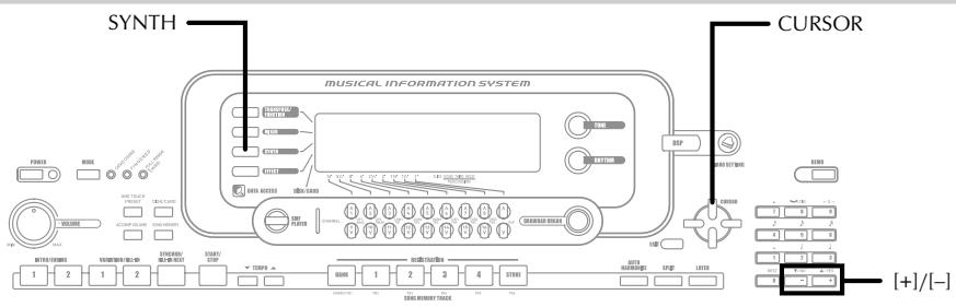 SYNTH MUSICAL INFORMATION SYSTEM CURSOR 1 2 1 2 [+] / [-]