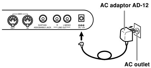 AC adaptor AD-12 AC outlet