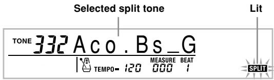 Selected split tone TONE 332 A c o . B s _ G TEMPO- 120 MEASURE BEAT SPLIT