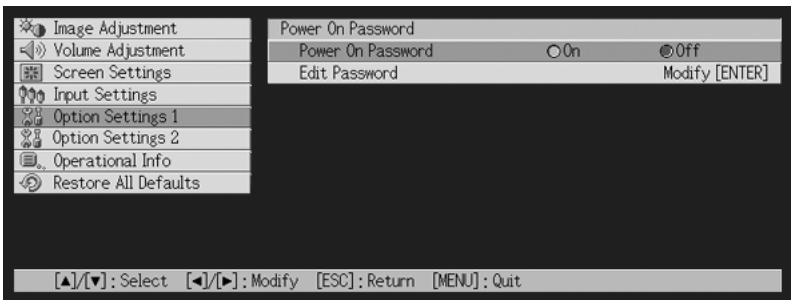 CASIO XJ-450 - To turn the power on password on and off - 1