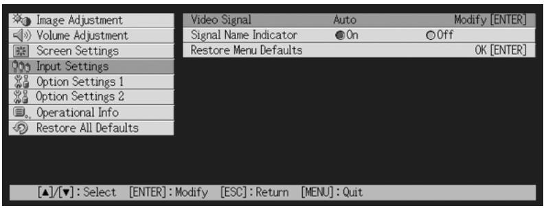 CASIO XJ-450 - Setting Screen Type Sub-menu Item - 1