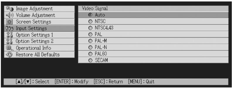 CASIO XJ-450 - Setting Screen Type Sub-menu Item - 2