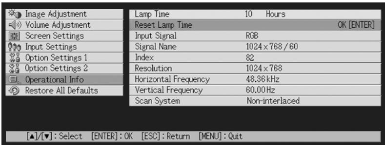 CASIO XJ-450 - To reset the lamp time - 1