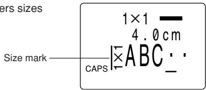 CASIO KL-7000 - How to tell the current size settings - 1