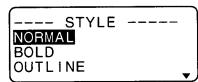 CASIO KL-8100 - To change the character styles - 1
