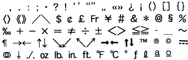 CASIO KL-8100 - Symbols, Dingbats, and Special Characters - 1